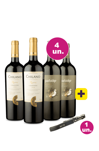 Kit 4 - Lançamento Chilano e Partridge Reserva Limited Edition + Saca-Rolhas Grátis