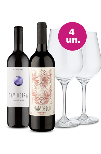 Kit Especial - Tintos de Portugal + Par de Taças de Cristal