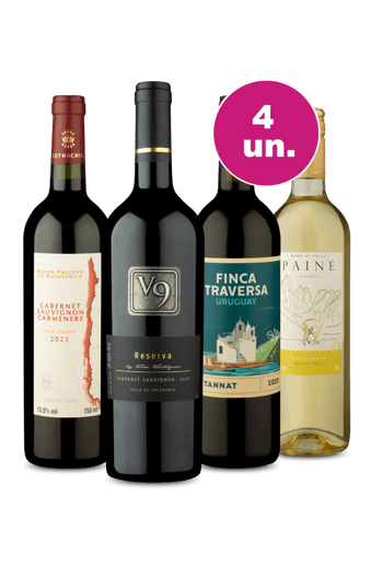 Kit 4 - Uvas Renomadas por R$32,90 Por Garrafa - Oferta Insana