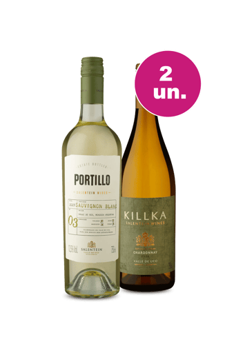Kit 2 - Encontro de Campeões: Portillo Sauvignon Blanc e Salentein Killka Chardonnay