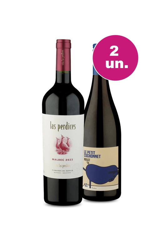 Kit 2 - Las Perdices Malbec e Le Petit Cochonnet Merlot