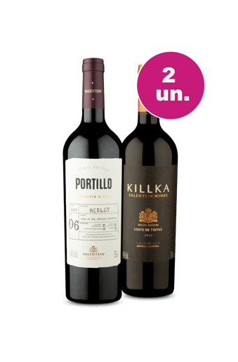 Kit 2 - Encontro de Campeões: Portillo Merlot e Salentein Killka Blend