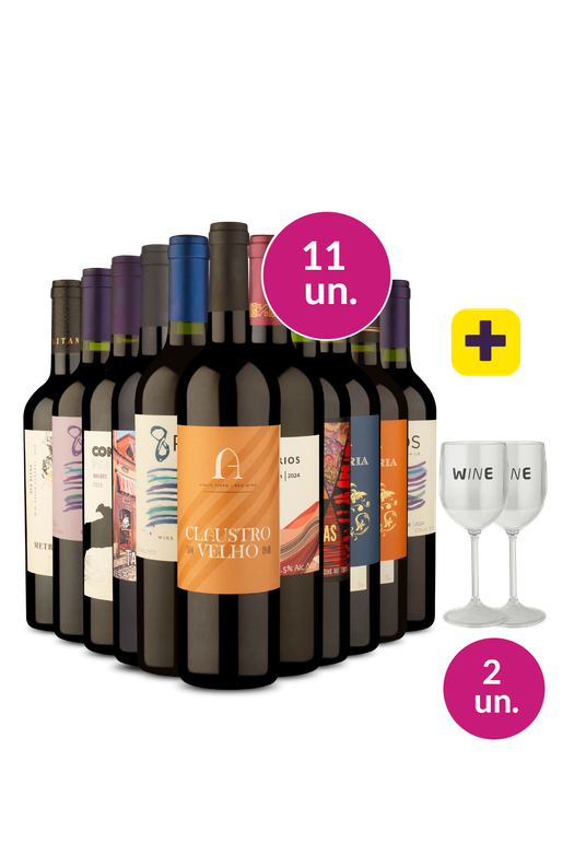 Kit 13 - Tintos Diversos + Par de Taças de Acrílico Grátis