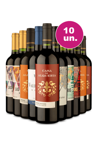 Kit 10 - Tintos por R$ 25 por garrafa - Exclusivo We