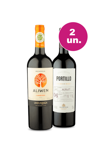 Kit 2 - Aliwen Reserva Carménère e Portillo Merlot