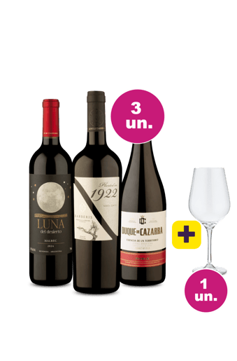Kit 3 - Tintos Incríveis por R$119 + Taça de Cristal Grátis