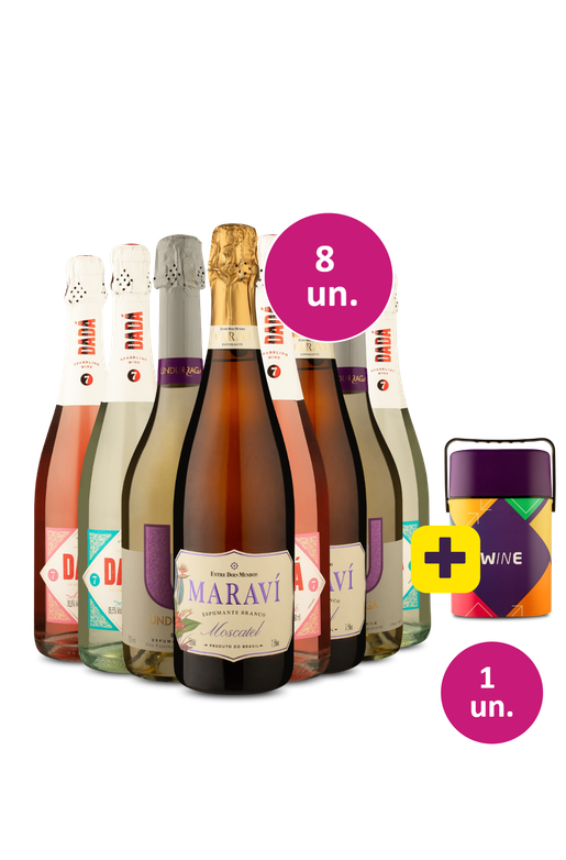 Kit 8 - Espumantes Moscatel Suaves + Cooler Retrô Grátis  - Exclusivo We