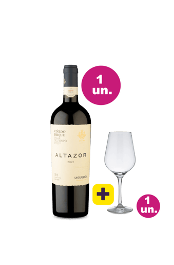 Kit 1 - Altazor D.O. Valle Del Maipo 2022 + 1 taça de cristal grátis - Exclusivo We