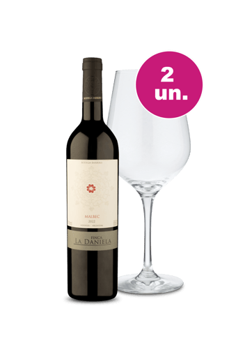 Kit 2 - Finca La Daniela Malbec + Taça de Cristal por R$80 - Oferta Especial 8/8
