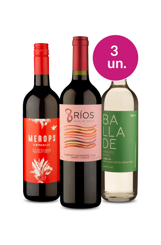 Kit 3 - Vinhos Suaves por R$74 - Oferta Absurda Imposto Zero