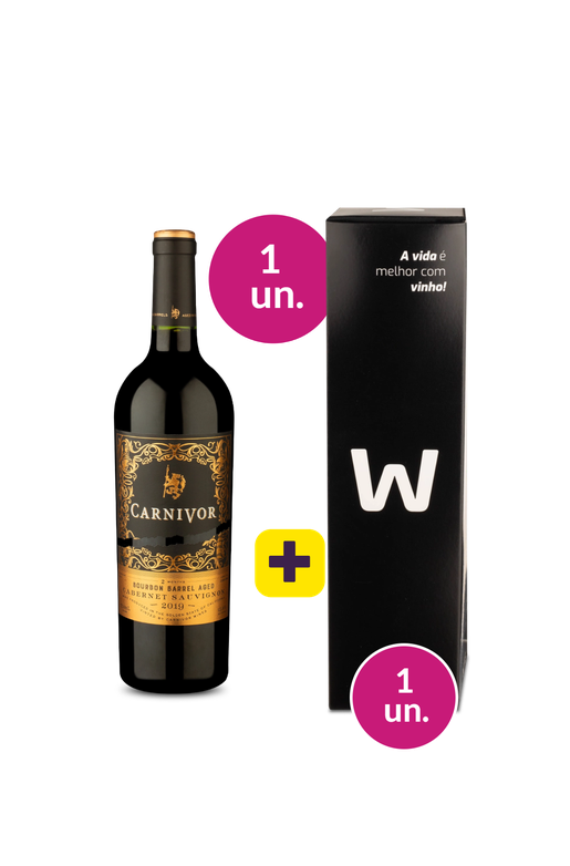 Kit 2 - Carnivor Bourbon Barrel Aged Cabernet Sauvignon 2019 + Caixa de Presente Wine - Exclusivo We