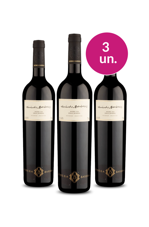 Kit 3 - Humberto Barberis Gran Reserva Malbec 2021 - Exclusivo We