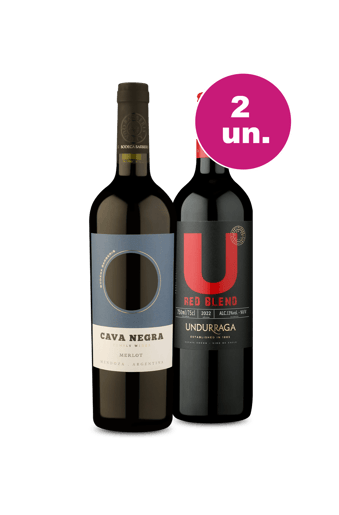 Kit 2 - Cava Negra Merlot e U By Undurraga Red Blend