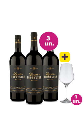 Kit 3 - Lagar De Burmester Reserva D.O.C. Douro Tinto + Taça de Cristal Grátis - Exclusivo We