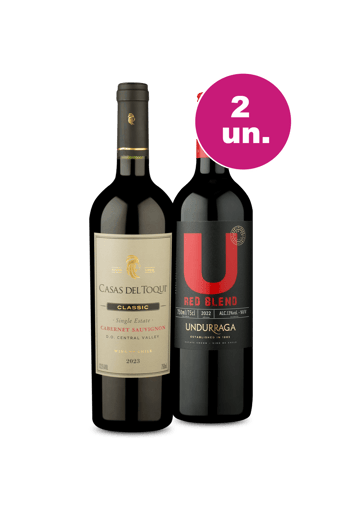 Kit 2 - Casas Del Toqui Single Estate Cabernet Sauvignon e U By Undurraga Red Blend
