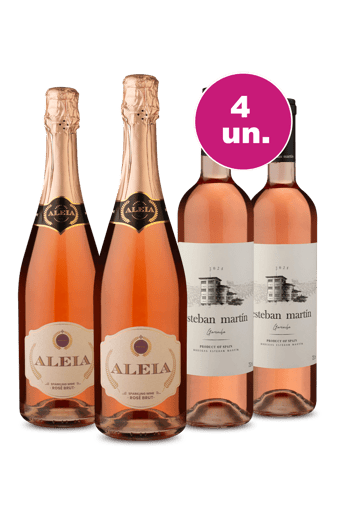Kit 4 - Espumante Aleia Rosé Brut e Esteban Martín Rosado