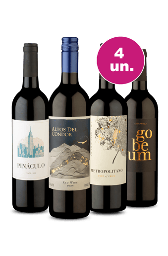 Kit 4 - Tour Mundial de Tintos por R$27,90 Por Garrafa