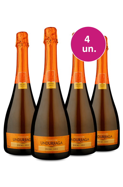 Kit 4 - Espumante Undurraga Demi-Sec - Exclusivo WE