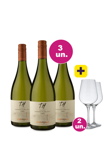 Kit 3 - T.H. [Terroir Hunter] Sauvignon Blanc + 2 Taças Cristal Grátis