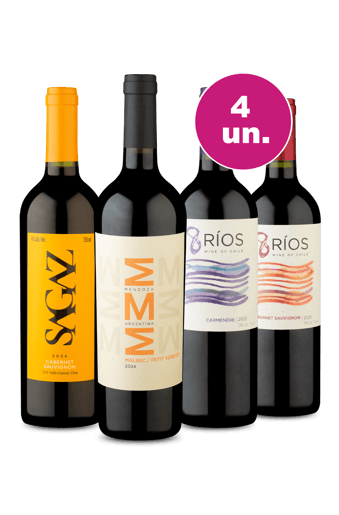 Kit 4 - Tintos por R$27,90 por Garrafa