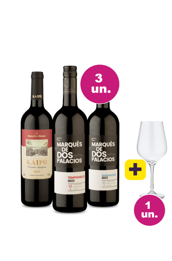 Kit 3 - Tintos Hispano-Brasileiros por R$99 + Taça de Cristal Grátis