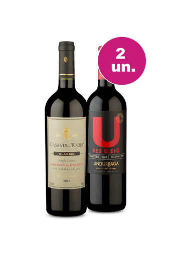 Kit 2 - Casas Del Toqui Single Estate Cabernet Sauvignon e U By Undurraga Red Blend