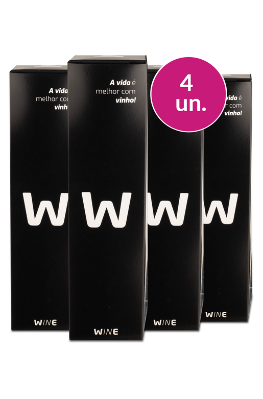 Kit 4 - Caixa de Presente Preta 1 garrafa - Exclusivo We