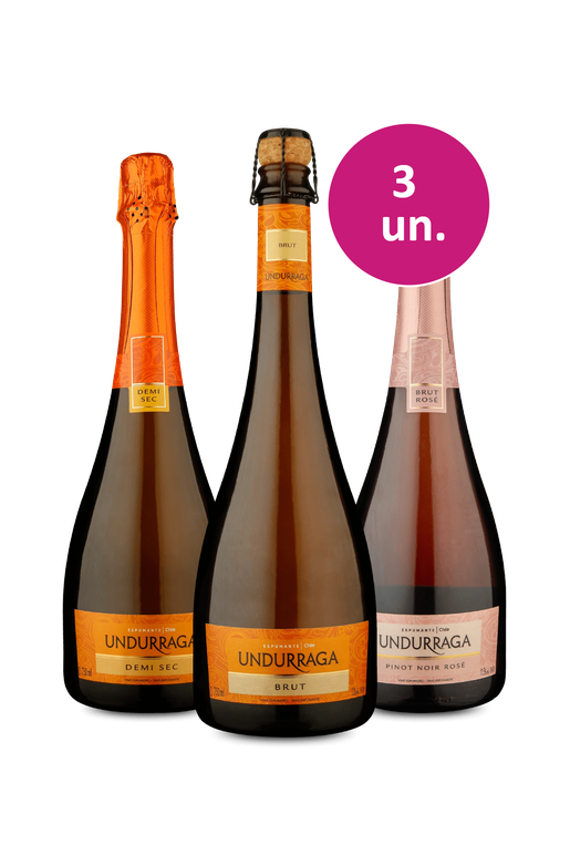 Kit 3 - Degustação Espumantes Undurraga - Exclusivo WE