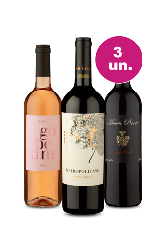 Kit 3 Por R$89 - Branco, Rosé e Tinto - Oferta Flash IZ