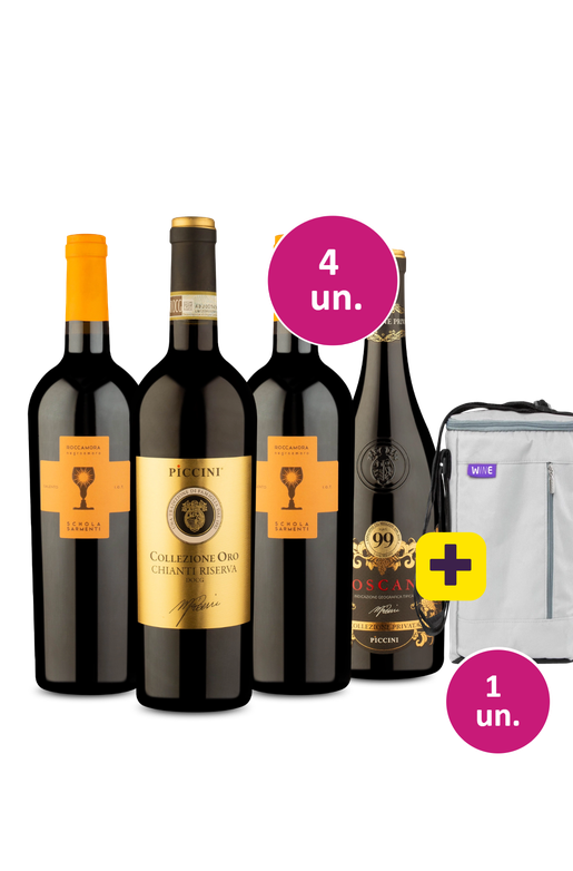 Kit 4 - Super Italianos por 99,90 a garrafa + Bolsa para 3 garrafas Grátis - Exclusivo We