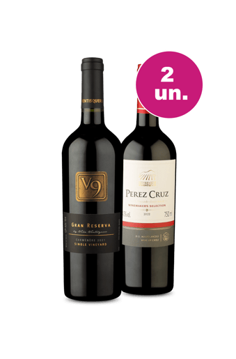 Kit 2 - V9 Gran Reserva e Pérez Cruz Winemakers por R$62,90 por Garrafa