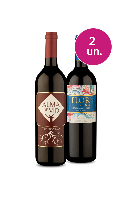 Kit 2 - Suaves Merlot e Tempranillo - Oferta Absurda