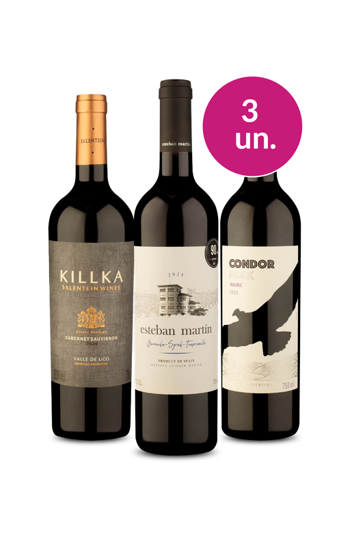 Kit 3 - Tintos Incríveis por R$ 35,90 a garrafa - Exclusivo We