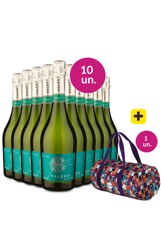 Kit 10 - Espumante Palena Brut + Bolsa Dobrável Grátis - Exclusivo We
