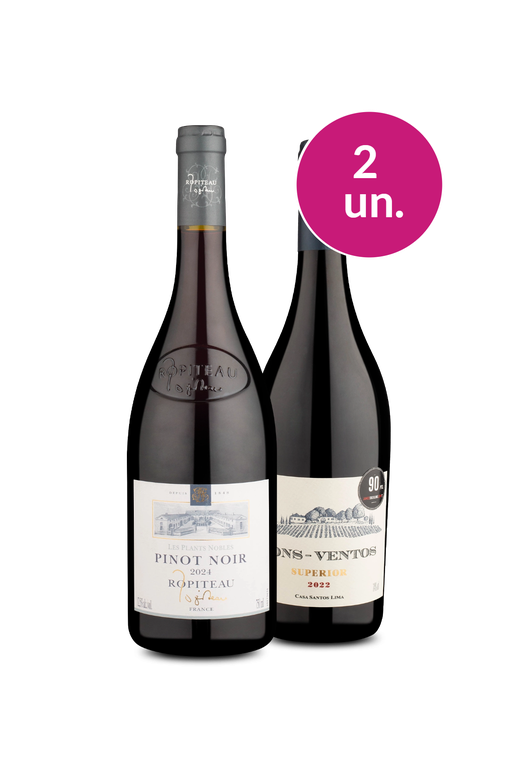 Kit 2 - Ropiteau Pinot Noir e Bons-Ventos - Oferta Absurda Imposto Zero