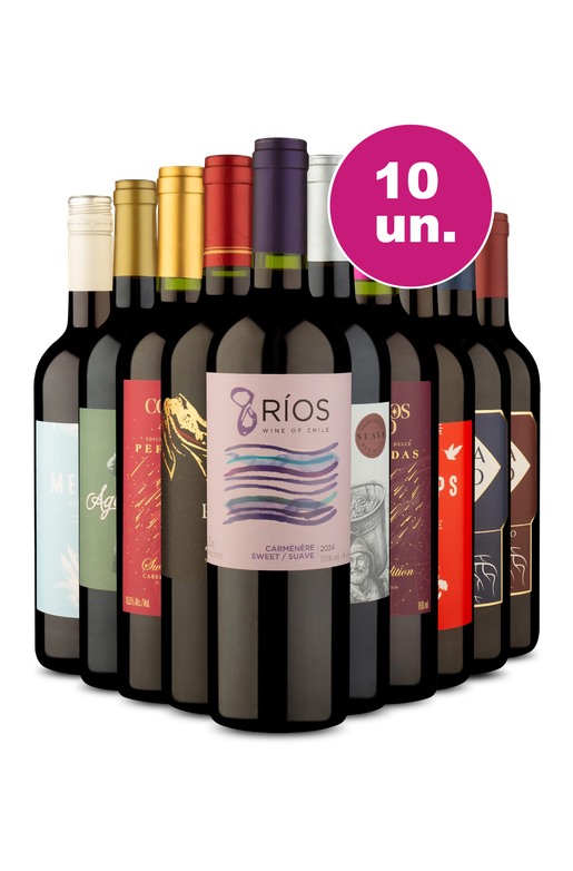Kit 10 - Tintos Suaves da Black Wine - R$24,90 por Garrafa