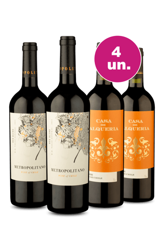 Kit 4 - Metropolitano Red Blend e Casa De Alqueria Carménère