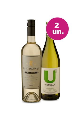 Kit 2 - Casas Del Toqui Single Estate Sauvignon Blanc e U By Undurraga Chardonnay