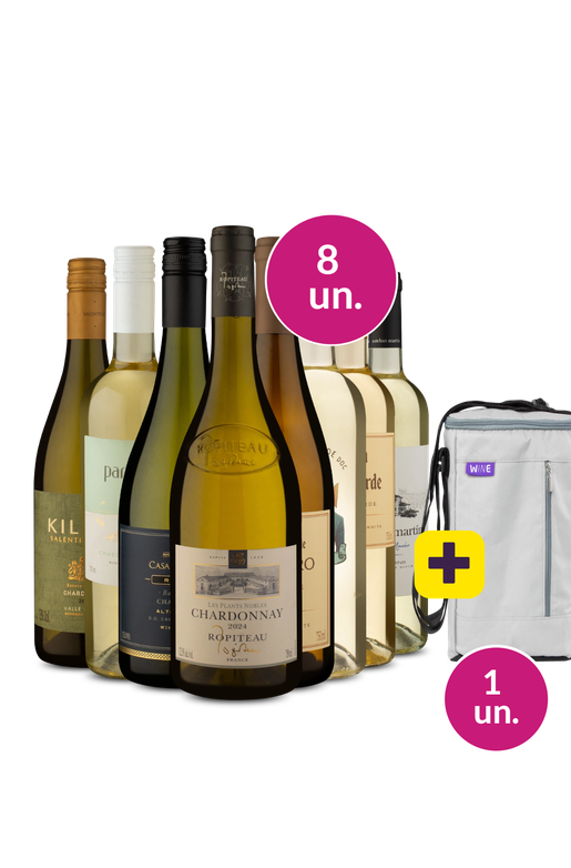 Kit 8 - Chardonnays e Vinhos Verdes + Bolsa p/ 3 garrafas Grátis - Exclusivo We