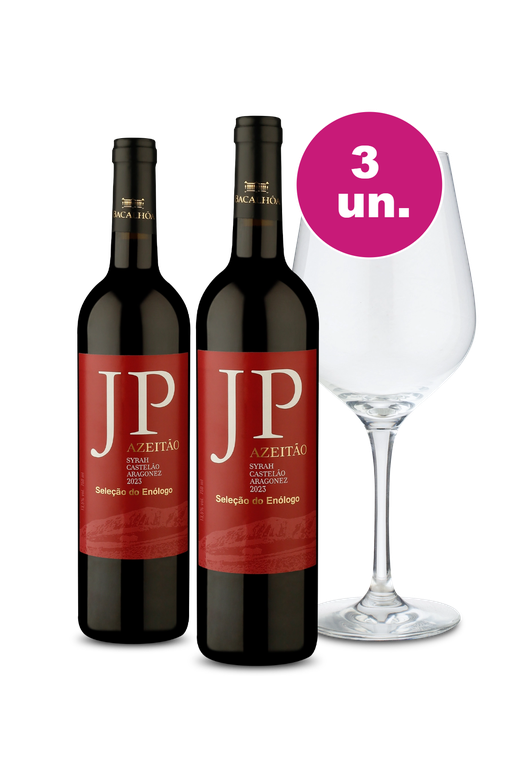 Kit Especial - JP Azeitão Tinto + Taça de Cristal por R$99 - Oferta Absurda Black Wine