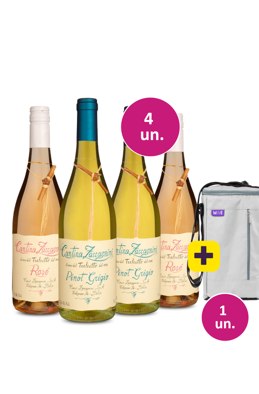 Kit 4 - Lançamentos Cantina Zaccagnini Tralcetto I.G.T. Terre Di Chieti Rosato 2023+ Bolsa para 3 garrafas Grátis - Exclusivo We
