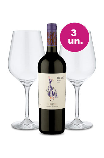 Kit Especial - Chac Chac Malbec + Par de Taças de Cristal