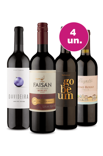 Kit 4 - Tour Mundial de Tintos por R$27,90 Por Garrafa