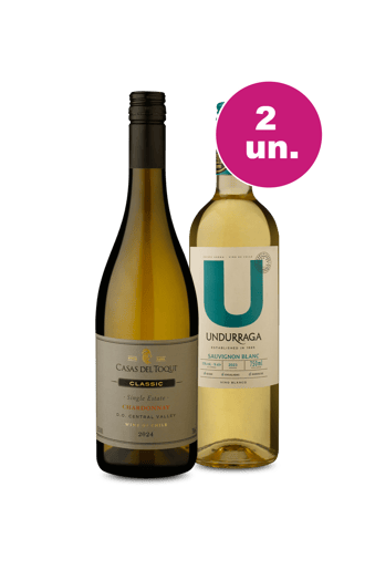 Kit 2 - Casas Del Toqui Single Estate Chardonnay e U By Undurraga Sauvignon Blanc