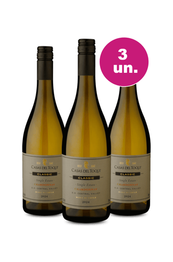 Kit 3 - Casas Del Toqui Single Estate Chardonnay  - Exclusivo WE
