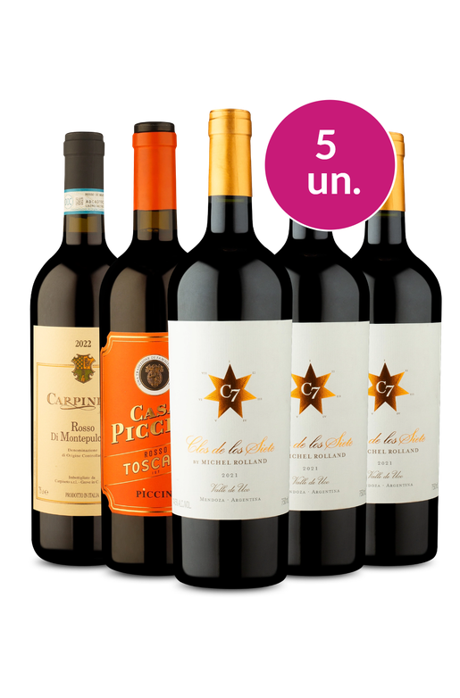 Kit 5 - Clos de Los Siete, Carpineto D.O.C. Rosso Di Montepulciano e Piccini Toscana Rosso - Exclusivo WE