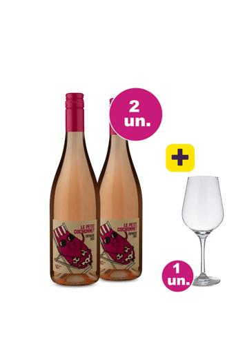 Kit 2 - Le Petit Cochonnet Grenache Rosé + Taça Cristal Grátis