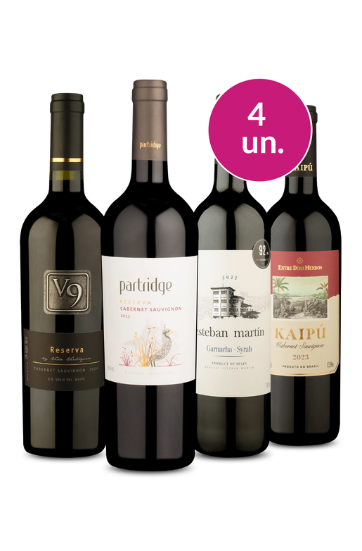 Kit 4 - Tintos Imperdíveis - R$37,90 por Garrafa