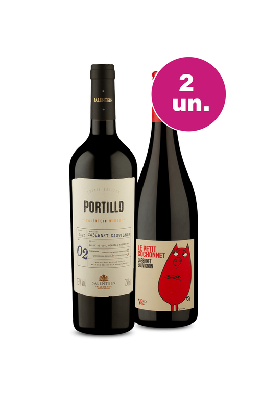 Kit 2 - Portillo Cabernet Sauvignon e Le Petit Cochonnet Cabernet Sauvignon