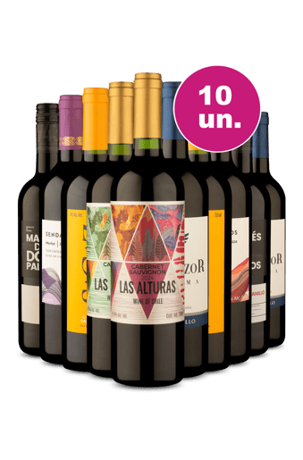 Kit 10 - Tintos Secos por R$25,90 por Garrafa